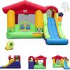 COSTWAY Castello Gonfiabile per Bambini, Casa Gonfiabile con Scivolo, Trampolino e Canestro da Basket, 50 Palline Colorate e Soffiatore, Con Borsa di Trasporto e Kit di Riparazione, 325 x 290 x 205 cm