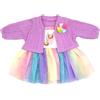 ZWOOS Vestiti per Bambole 50-55 cm, Abiti Carini in Cotone Morbido Compatibile con Reborn e Altri (Unicorno), WJYF-22-16
