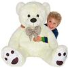 BAKAJI Peluche Orso Extra Morbido, Animali Morbidi e Soffici, Orsetto Decorazione Morbidissima per Bambini, Ragazzi e Adulti, Orsacchiotto Idea Regalo (Crema, 150 cm)