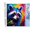 Figured'Art Dipingere con i Numeri - Paint by Numbers Procione Astratto Colorato, Passatempo per Adulti, Kit Completo, Hobby Creativi - Quadri fai da te 40x50cm senza cornice