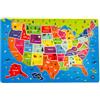 HDBHSBE Puzzle per bambini, 45 pezzi USA Mappa puzzle magnetico in legno per bambini di età compresa tra 4 e 6 anni, mappa Redusa