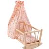 howa Culla per bambole in legno miniflowers incl. biancheria da letto e baldacchino 1706