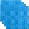 Q-Bricks Piastre Classiche da Costruzione | 20x20 Nodi | 16 * 16 cm | Compatibile con la Maggior Parte dei Marchi | 4 PZ. nel Set | Colore: Blu Chiaro