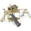 Wickey Gioco da giardino WICKEY Smart Ocean con altalena e scivolo, struttura da esterno per bambini con sabbiera, scaletta e accessori da gioco (antracite)