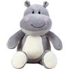 Lifestyle & More Peluche di ippopotamo, grigio/bianco, in super morbido peluche spandex, altezza 30 cm