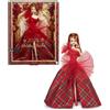 Barbie Bambola firmata, 2024 Holiday Red Hair Fashion Doll indossa abito con gonna scozzese, regalo da collezione stagionale in confezione visualizzabile