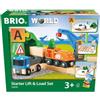 BRIO World - Starter Set Ferrovia Carica e Trasporta, Set Costruzioni Trenino in Legno da 19 Pezzi, Giocattolo per Bambino e Bambina 3+ Anni