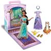 Disney Store Bambola ufficiale Jasmine Story - 27,9 cm - include libro da colorare e vestito aggiuntivo, bambola principessa in abito classico, Disney Princess Toys