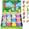 BeVistoso Bombe da bagno per bambini con giocattoli all'interno, confezione da 12 bombe da bagno per bambini con sorpresa all'interno, accessori per il con bolle colorate e frizzanti con simpatici animal