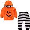 DaPongZhi Costume Halloween Bambino Completo Halloween Neonato,Vestito Zucca Neonato,Set Felpa Halloweens per Bambino Neonati Maniche Lunghe + Pantaloni con Tasche (Orange, 2-3 Years)
