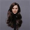 Scakbyer Testa femminile in scala 1/6, testa di bambola asiatica compatibile con HT, VERYCOOL, TTL e Phicen TBLeague 30,5 cm Action Figure's Body - capelli lunghi ricci di colore scuro
