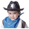 Rubie's Rubies Cappello sceriffo nero per ragazzo e ragazza, cappello da cowbow o cowgirl con placca sceriffo sul davanti, originale, ideale per Halloween, Natale, carnevale e compleanno.