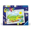 Ravensburger CreArt: Coccodrillo - Dipingere con i Numeri per Bambini 7+ Anni, Kit Pittura con Tavole, Cornice, Pennello e Colori Inclusi, 14 x 19 cm, Idee Regalo