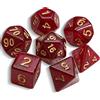 QMAY DND Dice Polyhedral Dice Set - 7 pezzi per Dungeon and Dragons MTG RPG D&D D20, D12, D10, D%, D8, D6, D4 (rosso + glitter)