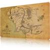 AIRCBC MTG Playmat - Tappetino da gioco con bordi cuciti, mappa della Terra di Mezzo disegnata a mano, compatibile con Magic The Gathering Playmat - Play MTG, YuGiOh, TCG