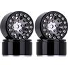INJORA 1.0 Cerchioni RC Metal Beadlock Wheels Cerchi per Tutti Gli Accessori in Scala 1/24 Axial SCX24 Deadbolt RC Crawler Aggiornamenti per Auto (Nero&Grigio)