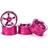 equlup Ruota RC, 4 Pezzi 1/10 Accessorio Ruota in Lega di Alluminio Parti RC Aggiornamento Adattatore Estensione Combinatore per Auto Drift HSP 94 (Rosa)