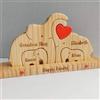 mxn Puzzle Artistico in Legno Personalizzato della Famiglia di Elefanti Puzzle Artistico in Legno Puzzle Artistico in Legno Personalizzato Ornamento da Tavolo Decorazione della Tavola di Casa per 2-6