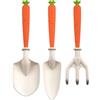 Dreuhuing Attrezzi da giardinaggio per bambini, Attrezzi da giardinaggio per bambini | Set di attrezzi da giardino con rastrello e pala con manico a forma di carota,Giocattoli portatili per scavare il