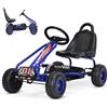 SOARS Go Kart a Pedali per Bambini, Macchina per Bambini con Sedili Regolabili in 2 Posizioni e 4 Ruote Antisdrucciolo, Carico 30 kg, per 3 Anni + (Blu, 92 X 50 X 53 CM)