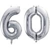 Unknow Palloncino FOIL MYLAR numero 60 ARGENTO 35 cm