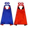 Proumhang 2 pezzi Mantello Maschera set Halloween Natale Carnevale Bambini Festa di compleanno Cosplay Performance Costume Mantello Mantelli da Supereroe per Bambini da 1 a 9 anni Rosso + Blu