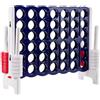 GYMAX Gioco a Terra di 4 in Linea, Grande Gioco della Strategia di Forza 4 con 42 Scacchi, per Bambini, Adulti, Gioco di Società per Riunioni di Famiglia, 120 x 42 x 104 cm (Grigio+Blu)