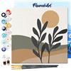 Figured'Art Mini Dipingere con i Numeri 20x20cm con Telaio - Paint by Numbers Paesaggio e pianta, Passatempo per Adulti, Kit Completo, Hobby Creativi - Quadri fai da te Tela Già Incorniciata