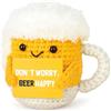 CAREOR Birra positiva, divertente birra positiva fatta a mano all'uncinetto con biglietto positivo, supporto emotivo, incoraggiamento, regalo, decorazione per amici, compleanno, famiglia