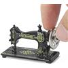 Odoria Casa delle Bambole Macchina da Cucire: 1/12 Scala Miniatura Tavolino da Cucire Nero e Argento per Laboratorio di Cucito Vintage - Mini Accessorio Retro