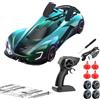 Horett Auto Da Derapaggio A Drift 1:24, Veicolo Stunt Elettrico Ad Alta Velocità 30km/H Con Telecomando, Led E Suono, Gomme Scambiabili, 4wd (Verde)