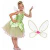 Disney Costume da Campanellino di Peter Pan, per bambini, con licenza ufficiale Disguise, grazioso vestito Trilli per ragazze, corpetto scintillante e gonna in rete, include ali da fata staccabili