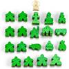 Waldfelsen® Personaggi per Carcassonne - 8 Meeple e 11 personaggi speciali per il gioco base, le 10 estensioni e i Minis 2 e 6 (colore verde erba)