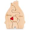 Easycosy Festa della Mamma Puzzle Famiglia Legno Personalizzato Orso, Puzzle Legno Famiglia Personalizzato Animali con 2-7 nomi, Wooden Bear Family Puzzle, Idee Regalo Donna 2026 per Decorazioni Casa