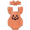 Generico Costume Halloween Neonato Zucca Vestito Per Neonati Cosplay Costume Da Pumpkin Unisex Vestito Da Carnevale Tuta Bimbo Set Di Jumpsuit Invernali Body Completo Di Halloween Ragazze Set 0-24 Mesi