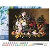 Figured'Art Dipingere con i Numeri con Telaio - Paint by Numbers Fiori e frutti - Severin Roesen, Passatempo per Adulti, Kit Completo, Hobby Creativi - Quadri fai da te 40x50cm Tela Già Incorniciata