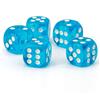 WeLoveDice 16mm D6 da dadi turchesi blu trasparente/bianco - fatto en germania! - 5 pezzi