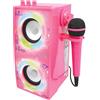 Lexibook, Barbie, Altoparlante Portatile Bluetooth Luminoso con Microfono, Karaoke, Effetti Luce, Wireless, USB, Scheda SD, Batteria Ricaricabile, Rosa, BTP180BBZ