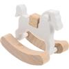 ifundom Cavallo a Dondolo in Legno Miniatura Per Casa Delle Bambole Mobili Decorativi Vintage Per Micro Paesaggi Ornamento E Supporto Fotografico 2 Pollici