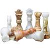 Marble Hives Set di pezzi di scacchi in marmo | Figure in pietra intagliate a mano per adulti, pezzi di scacchi compatibili con tavole da 10, 12 e 15 (onice verde e bianco)