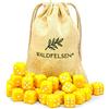 Waldfelsen 6, 12, 20, 30 o 50 dadi di alta qualità, dimensioni standard 16 mm, dadi acrilici, dadi da gioco, 6 lati, set di accessori da gioco con sacchetto di stoffa (giallo, 30 pezzi)