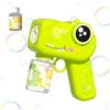 Generico Macchina per Bolle Dinosauro - 5000+ al minuto con LED Luce e Suono | Pistola Elettrica Set inclusa 75ml Soluzione, Sparabolle Portatile per Bambini Compleanno nonché Giardino