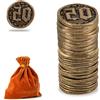 Prefdo Monete in metallo per giochi da tavolo, 20 gettoni del tesoro per poker, giochi di ruolo, giochi da tavolo strategico, valuta fantasy, valuta di gioco generica (bronzo, valore 20 monete)