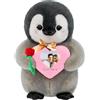 FAHOXUMR Peluche Di Pinguino Personalizzata Con Cuore Foto E Testo, Pinguino Di Peluche Personalizzato Come Regalo Per San Valentino E Natale, 20cm
