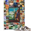 AITEXI Gioco di puzzle per adulti Puzzle da viaggio vintage Wall Art per adulti Puzzle in legno Ottimo regalo per adulti | Giochi Rompicapo Puzzle per adulti （50x75 cm）
