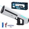 Skirfy Pistola ad acqua elettrica per bambini e adulti, giocattolo a spruzzo a batteria con serbatoio, portata 9 m, luce a LED, assorbimento automatico dell'acqua, gioco estivo in spiaggia all'aperto