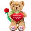 JABECODIFA Orsacchiotto Personalizzato con Testo Foto, Orsetto di Peluche con il Cuore come Regali Personalizzati per lui Natale Compleanno San Valentino Anniversario (26cm)