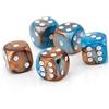 WeLoveBeads W6 dadi rame blu/bianco - Made in Germany - 5 pezzi
