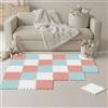 LittleTom 27 Pezzi Tappeto Gioco per Bambini in Piastrelle EVA 30x30 cm - Pavimento Morbido e Antiscivolo per Neonati - Superficie Puzzle Protettiva Ideale per la Cameretta dei Bimbi e Gioco a Terra