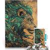 AITEXI Puzzle da 1000 pezzi per adulti Leone di smeraldo e bronzo Giochi educativi Decorazione della casa Collezione di artisti, Belle arti 52x38cm
